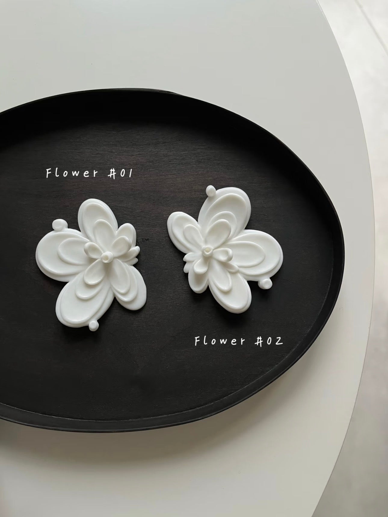 White Porcelain Incense Holder with Floral Relief